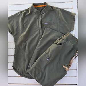 Figs Olive Green Scrub Set